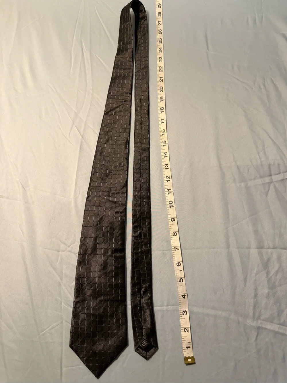 Express Men's Black Grid Pattern Silk Tie